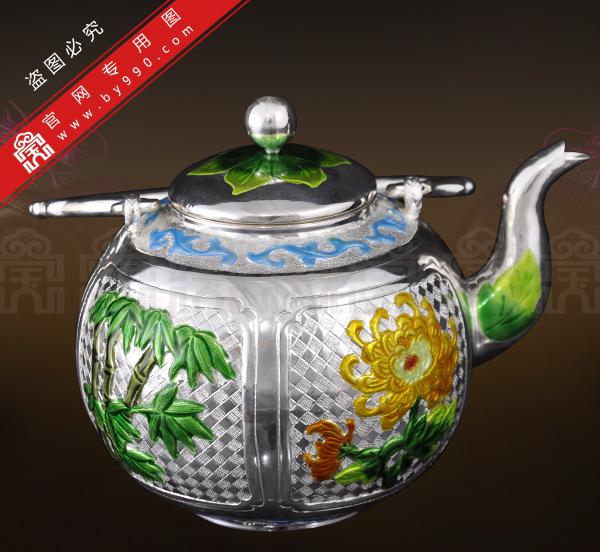 纯银工艺与东方美学 景泰蓝荷塘月色茶壶F款的鉴赏与收藏